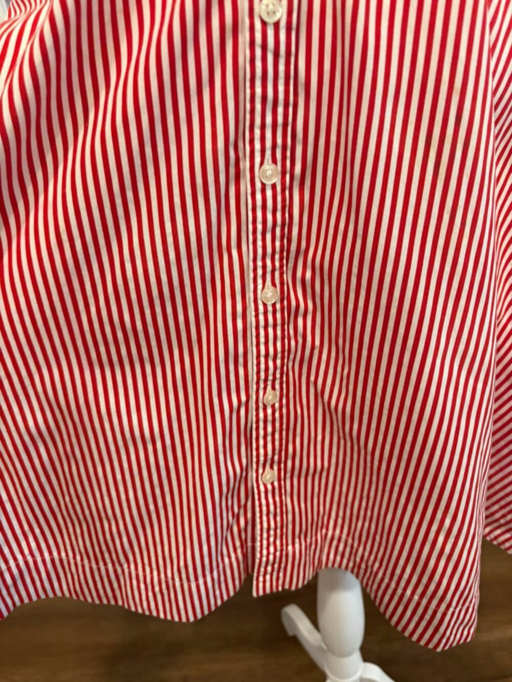 Vintage Ralph Lauren Red White Striped Halter Shirt Dress Crest XS S - Picture 8 of 12